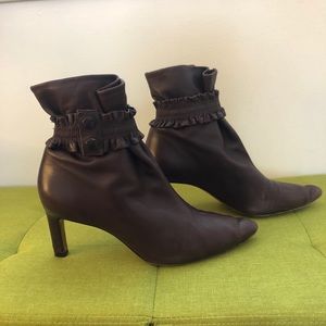 Zimmermann Leather Mahogany Ankle Booties